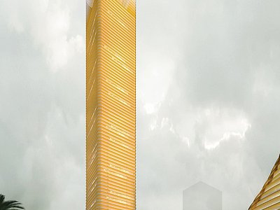 金色高层建筑3d模型