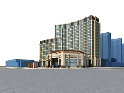 酒店大楼模型整体模型