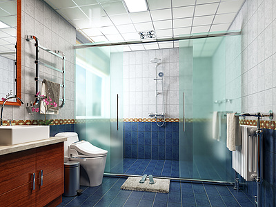 现代简约卫生间洗手间3d模型