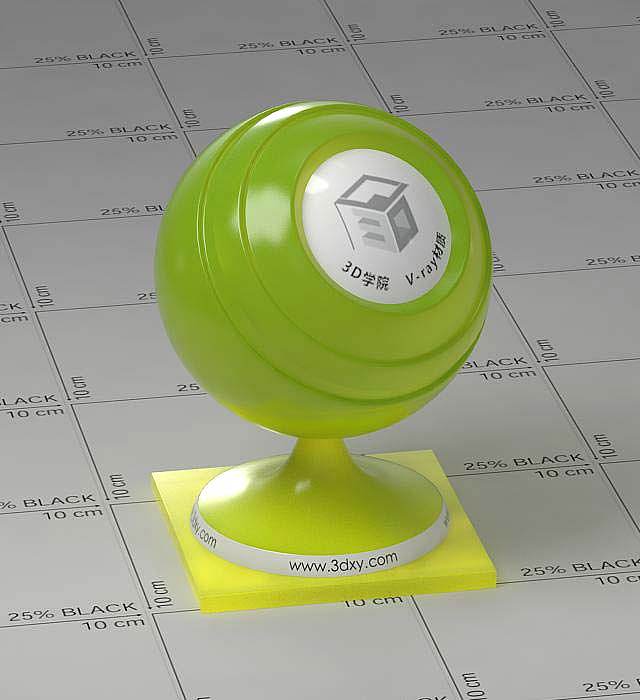 绿色半透明塑料vray材质球