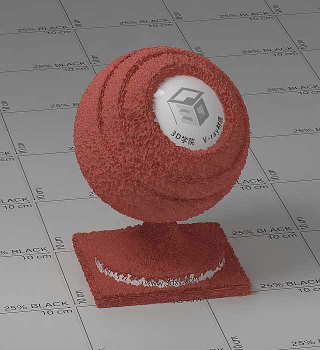 红色毛巾vray材质球