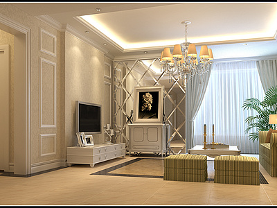 欧式客厅整体模型