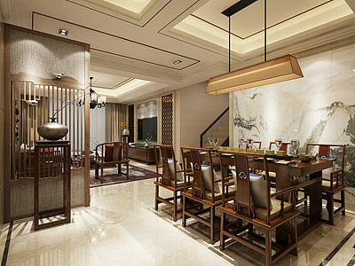 客餐厅3d模型