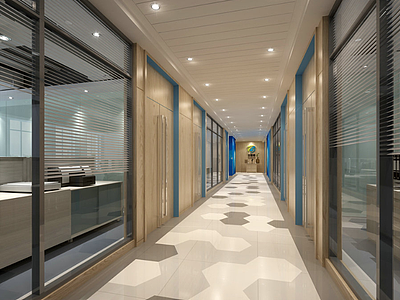 办公室走廊3d模型