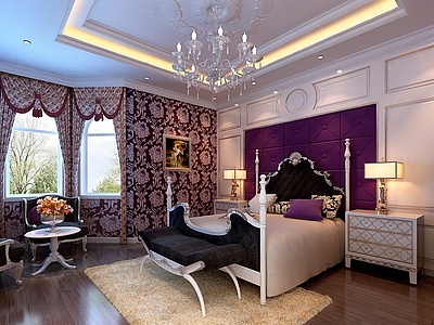 欧式新古典主义卧室整体模型