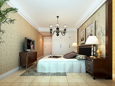 欧式新古典主义卧室整体模型