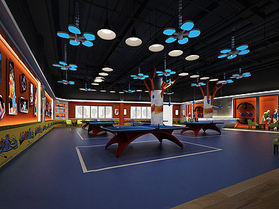 乒乓球室整体模型