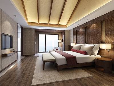 中南亚风格卧室整体模型