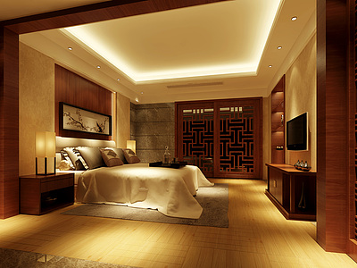 中式卧室整体模型