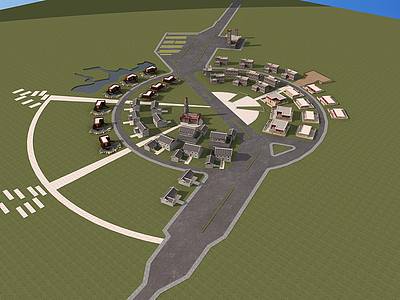 藏式村庄3d模型