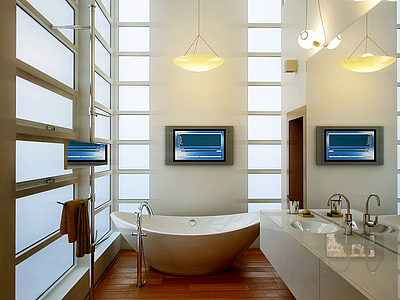现代浴室空间整体模型