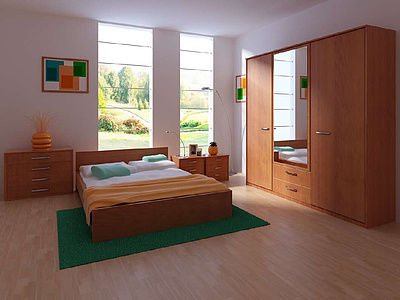 现代卧房整体模型