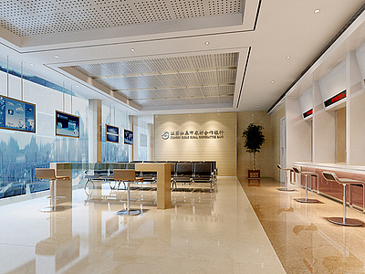 银行大厅3d模型